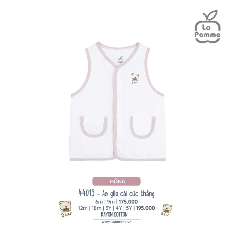 La Pomme áo gile viền màu túi đôi 3m-5y AW2022