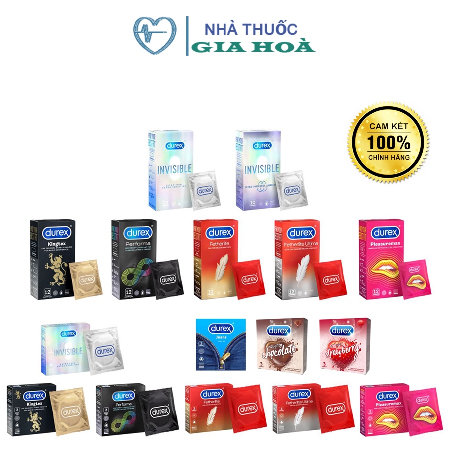 Bao cao su Durex (CHÍNH HÃNG) siêu mỏng, tăng cường khoái cảm, kéo dài cuộc yêu...