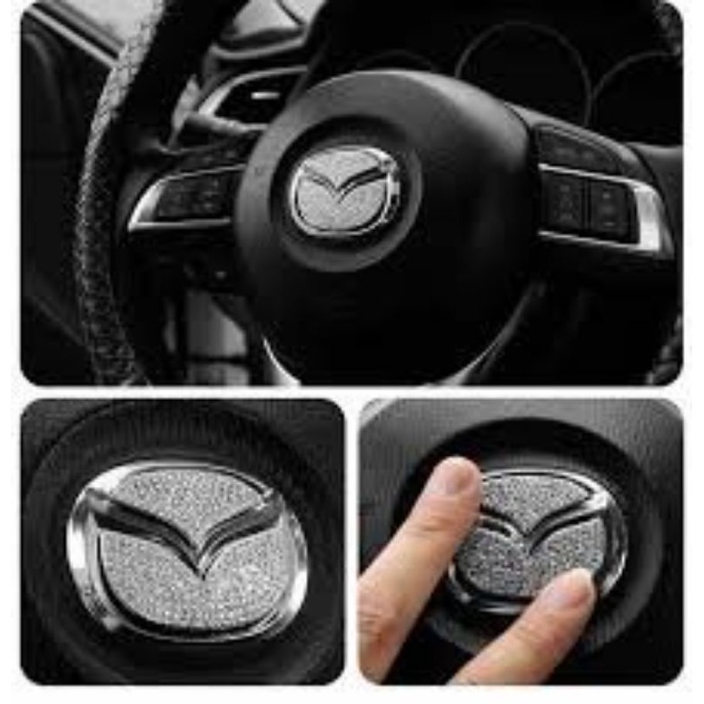 Dán LOGO vô lăng đính đá sang trọng cho xe HYUNDAI-TOYOTA-MZDA-HONDA-MECCIDES-KIA phong cách Nhật Bản