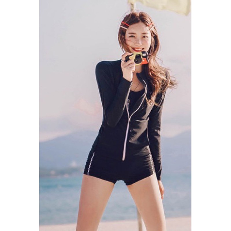 Áo KHOÁC bơi, Áo bơi có dây kéo quần dài hoặc quần lửng kín đáo- shopnabi AOKHOAC