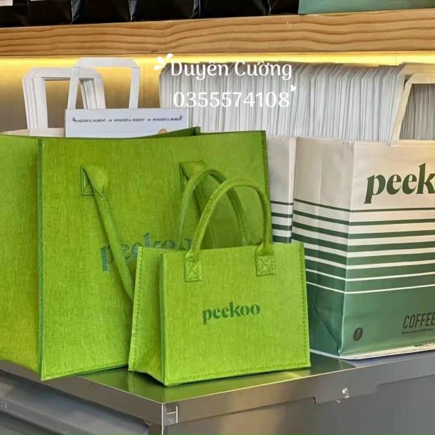 FREE SHIP TÚI XÁCH PEEKOO XANH LÁ CỰC HOT SHOPDUYENCUONG36