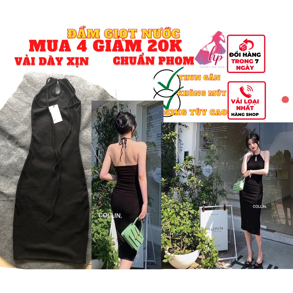 Váy đầm nữ dạng yếm giọt nước hở lưng cột dây ôm body cực sang chảnh mẫu mới 2022 - mã VD138 | BigBuy360 - bigbuy360.vn