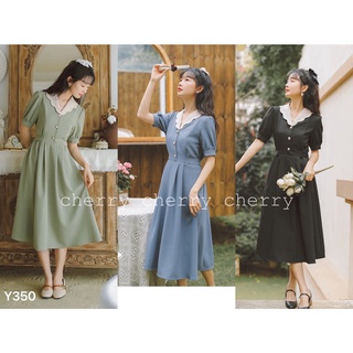 Váy tiểu thư cổ bèo dáng xòe Y350