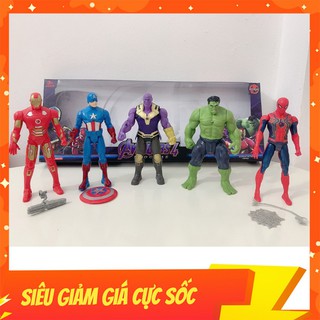 Đồ Chơi Mô Hình Siêu Anh Hùng Cao Cấp Gồm 5 Nhân Vật Bé Yêu Thích, Cao 20cm, Có Đèn Led (AV2105)