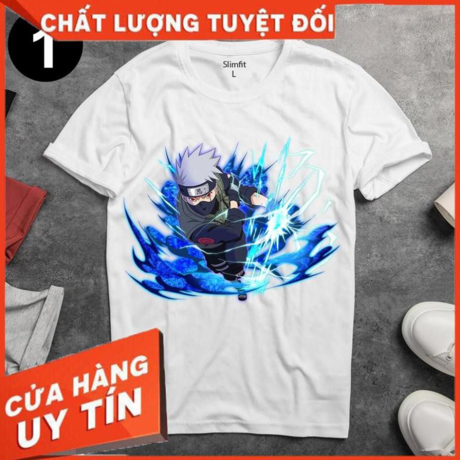 In hình ninja Hatake Kakashi, Naruto, ninja làng lá - Áo thun Cotton nam, nữ tay ngắn, cổ tròn