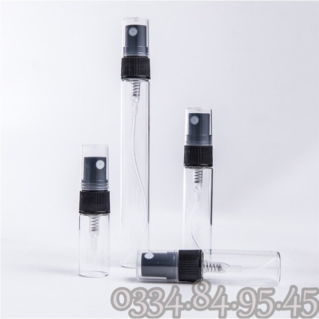 Chai chiết nước hoa 2ml 3ml 5ml 10ml NẮP ĐEN- Lọ đựng thủy tinh xịt phun sương, vỏ chiết vial, phễu mini