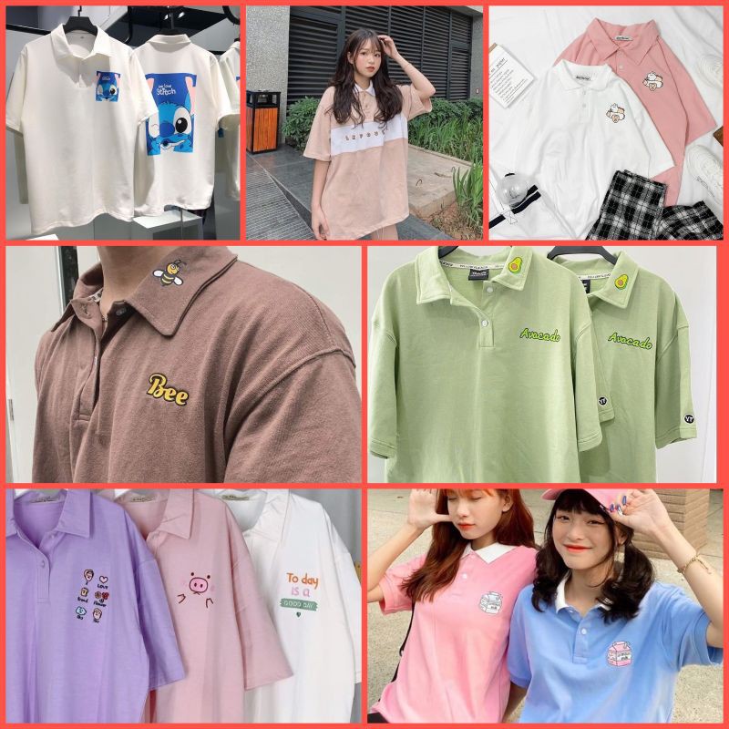 T_shirt polo cổ trụ