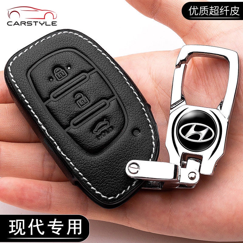Bao da chìa khóa xe ô tô Hyundai bảo vệ chìa bền đẹp chắc chắn dành cho các loại smartkey i10/tucson/elantra