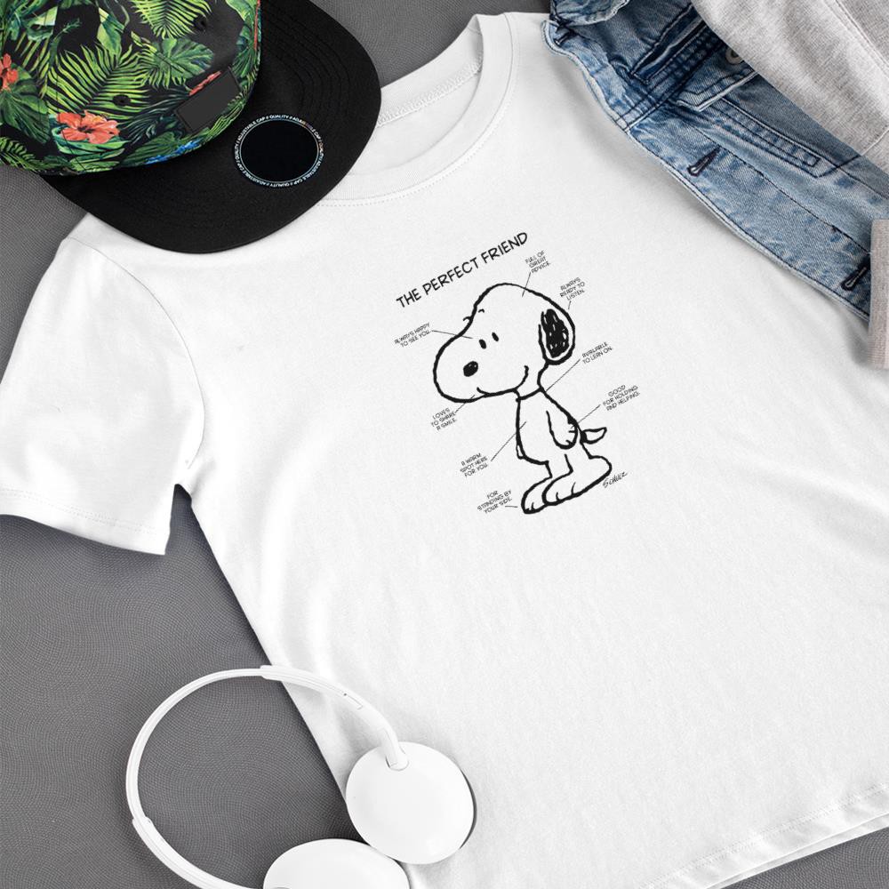 ÁO THUN TAY LỠ THỜI TRANG Snoopy The Perfect Friend PHONG CÁCH HÀN QUỐC AOMI
