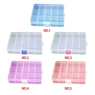 15 Slots Adjustable Jewelry Storage Box Case Organizer Beads