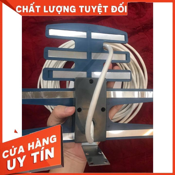 Anten tivi kỹ thuật số DVB T2 ngoài trời - Loại 12m và 15m dây cáp - Jack nối - Có nhựa bảo vệ Anten