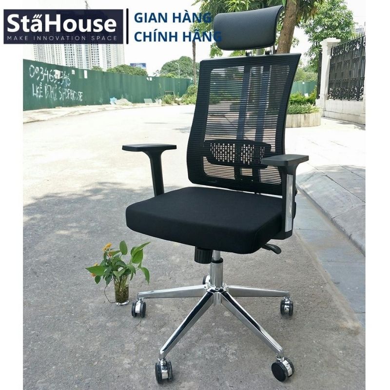 Ghế Công Thái Học Văn Phòng Ngả Lưng Thư Giãn Stahouse GVP J098, Ghế Làm Việc Nệm Bọc Mút Xốp Cao Cấp