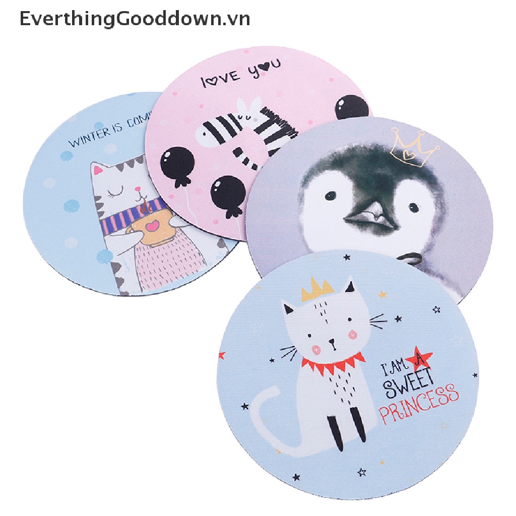 Everthinggooddown 1 Miếng Lót Chuột Cao Su Hình Tròn Chống Trượt Cho Văn Phòng