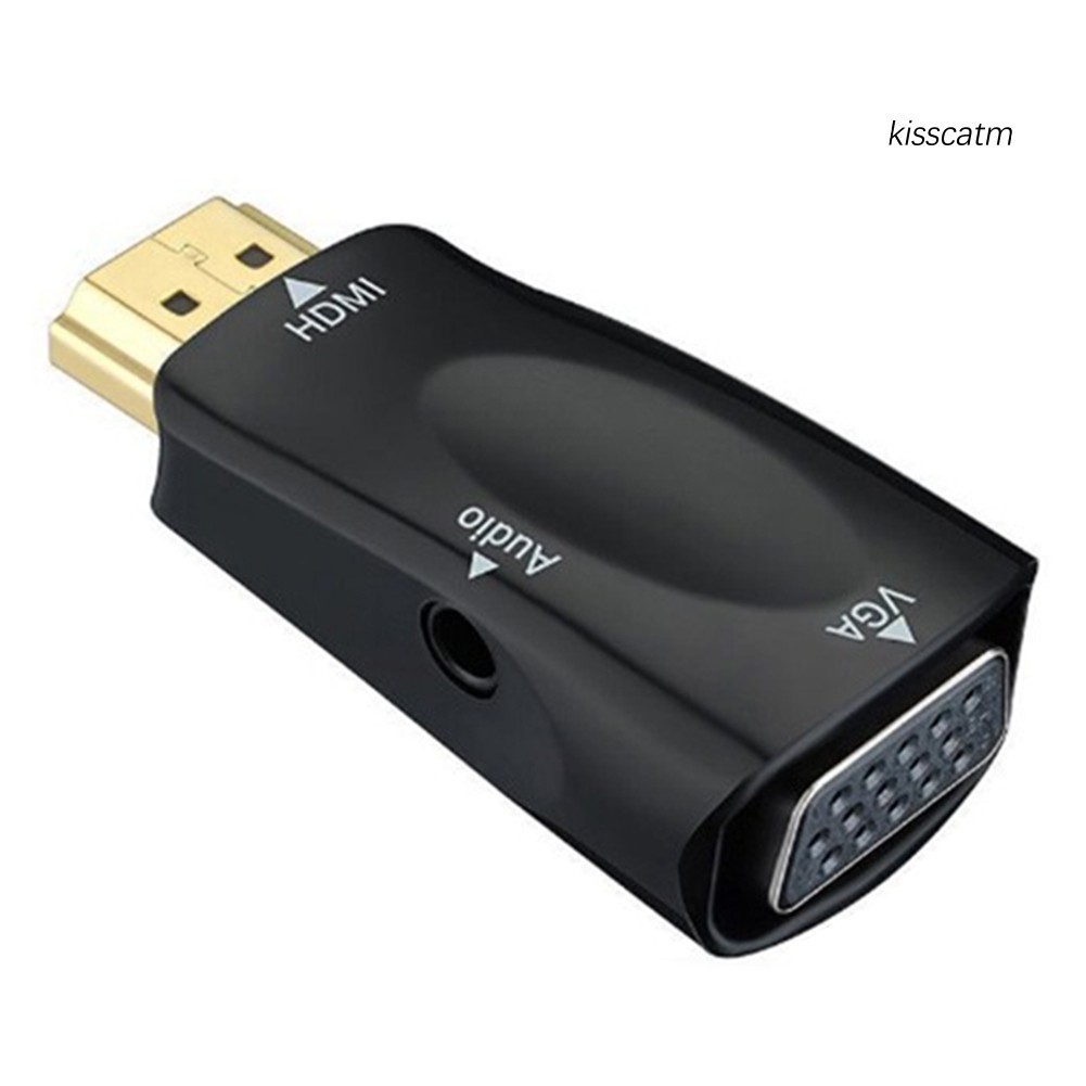 Bộ Chuyển Đổi Hdmi 1080p Sang Vga Kèm Cáp Âm Thanh Cho Máy Chiếu / Máy Chiếu / Hộp Đựng