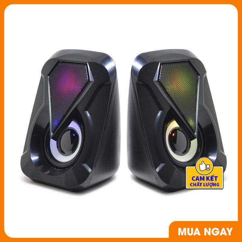 Loa máy tính, Loa vi tính mini để bàn cao cấp âm thanh siêu trầm có đèn led đổi màu cực chất 1053