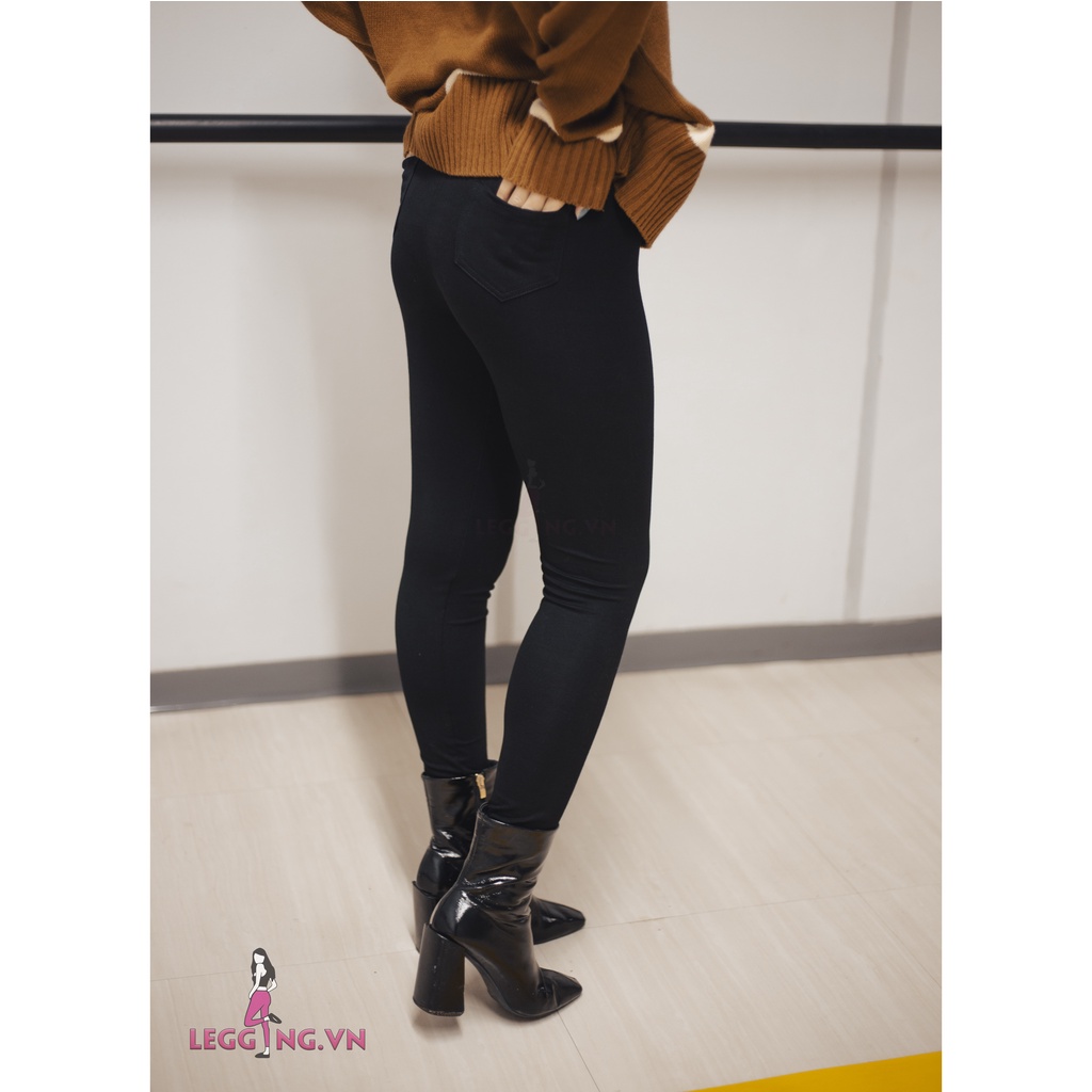 Quần Legging Nữ Cotton Hàn Xịn Đen 2 Túi Basic Best Seller [Video Mẫu Mặc + Ảnh Thật] | BigBuy360 - bigbuy360.vn