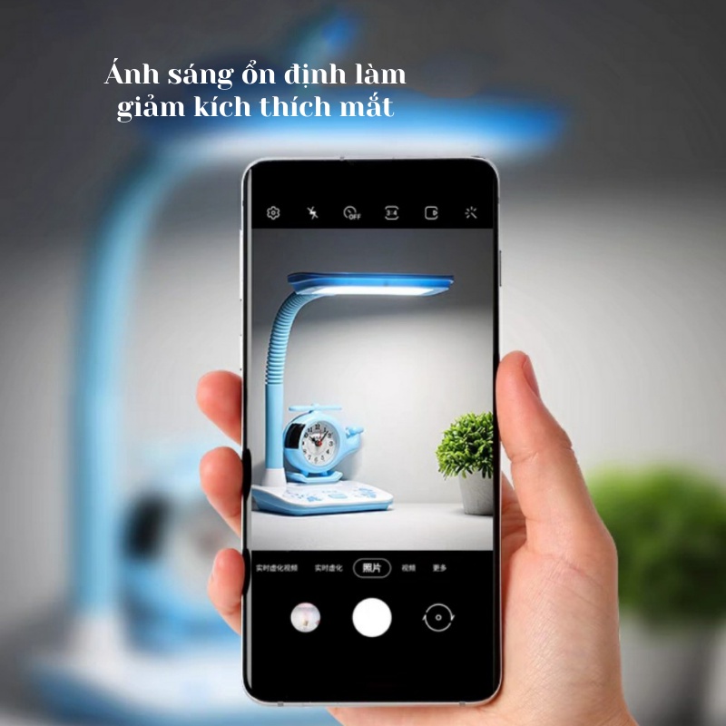 Đèn học chống cận MẮT VIỆT DMV010 - 3 chế độ ánh sáng - kèm đồng hồ hình máy bay