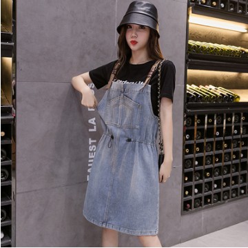 Đầm denim kiểu Hàn Quốc cỡ lớn size s-5xl dễ thương cho nữ