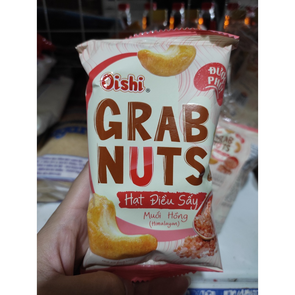 Hạt điều sấy muối hồng Hymalayan Grab Nuts Oishi