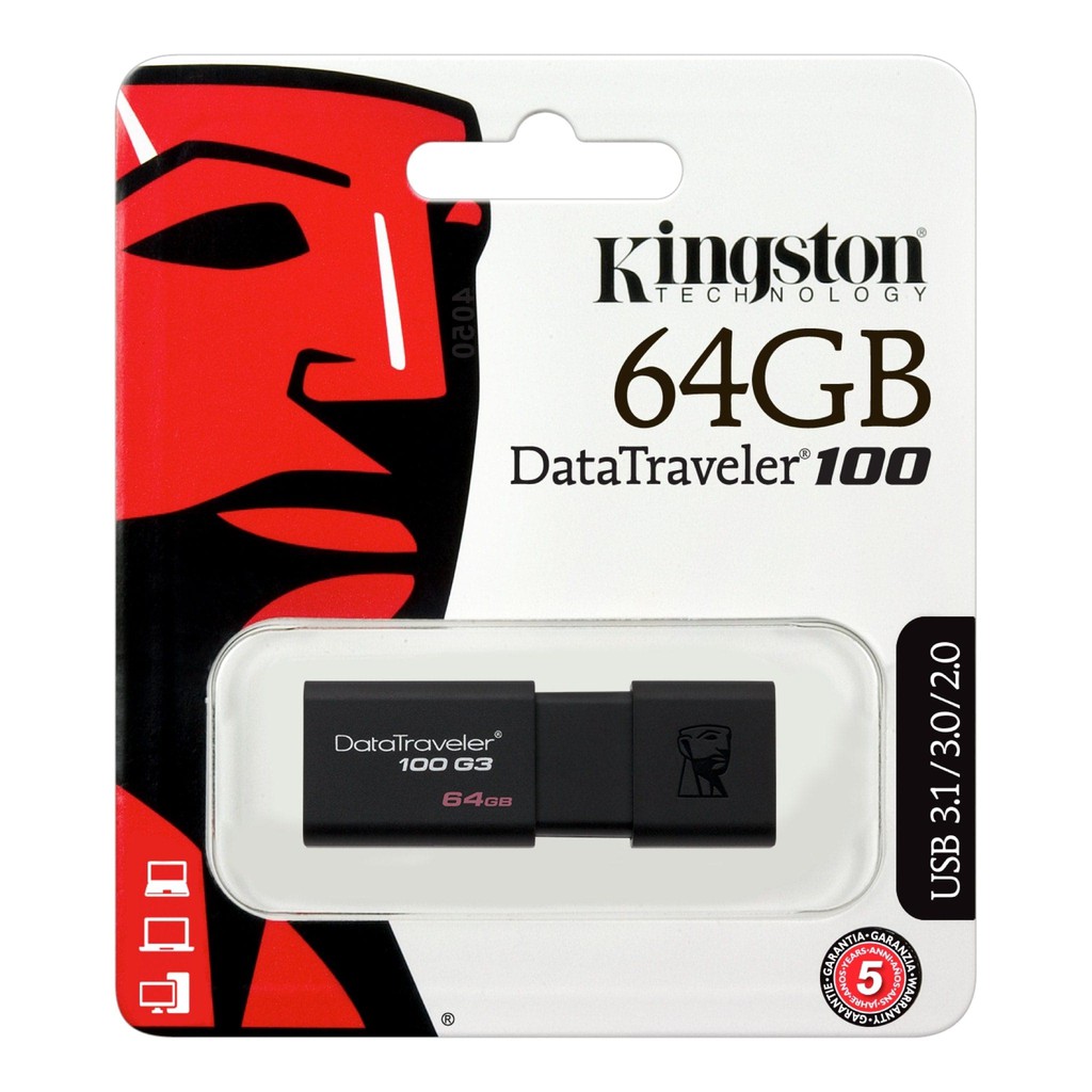 USB Flash Kingston DT100G3 - bộ nhớ 32GB/ 64GB/ 128GB - Bảo hành 5 năm | WebRaoVat - webraovat.net.vn