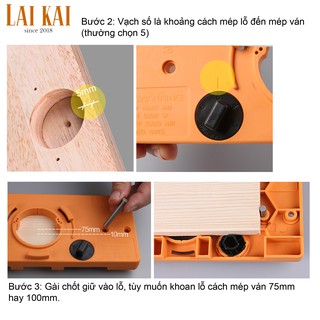 Cữ khoan bản lề bật