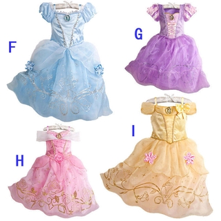Đầm hóa trang công chúa Belle Cinderella Aurora Rapunzel dành cho bé