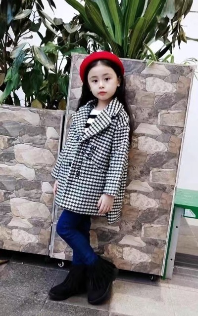 Áo Khoác Dạ Bé Gái 4-14 tuổi Thời Trang Thu Đông Quảng Châu