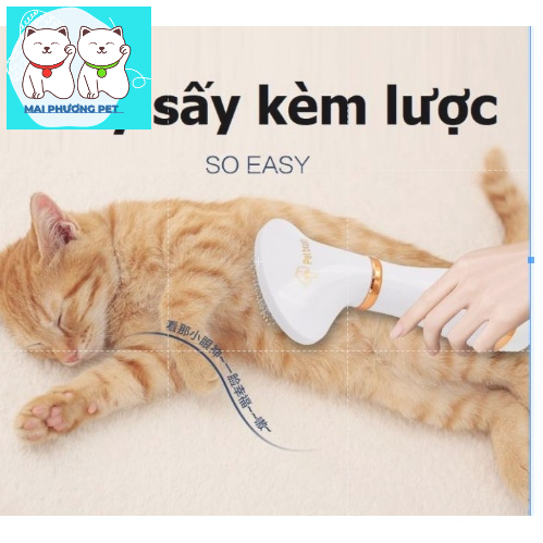 Máy sấy lông chó mèo kèm lược dùng cho thú cưng nhỏ PH820