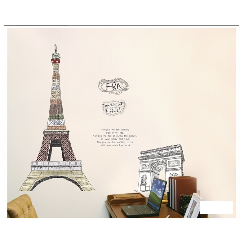 Decal dán tường Kỳ quan Paris - DKN012