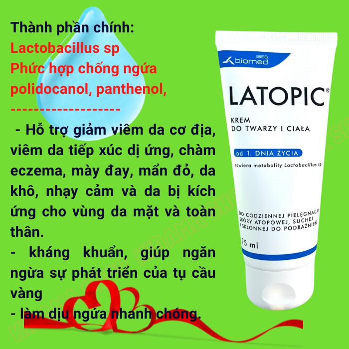 Kem dưỡng da dưỡng ẩm dịu da LATOPIC cho da viêm cơ địa, dị ứng, da khô và da kích ứng, bôi MẶT và TOÀN THÂN | BigBuy360 - bigbuy360.vn