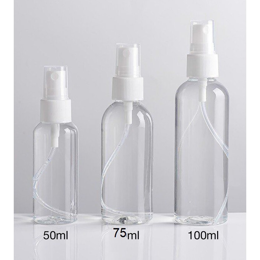 Chai xịt rỗng trong suốt dung tích 50ml, 75ml, 100ml