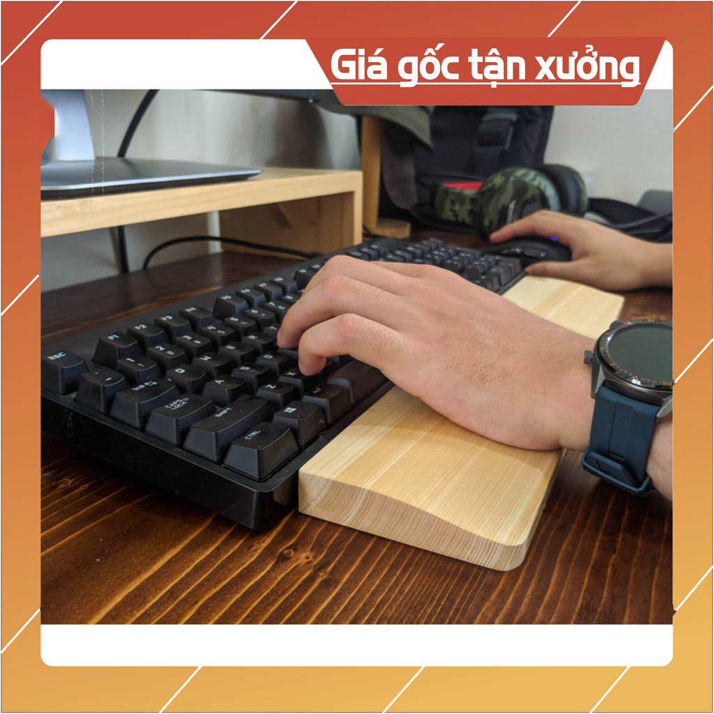 Kê Lót Tay Bàn Phím Bằng Gỗ Tự Nhiên Chống Trượt[Giá Sỉ Toàn Quốc]+Trọng Lượng Nhẹ Dễ Di Chuyển+Gỗ Thông Nhập Khẩu | BigBuy360 - bigbuy360.vn