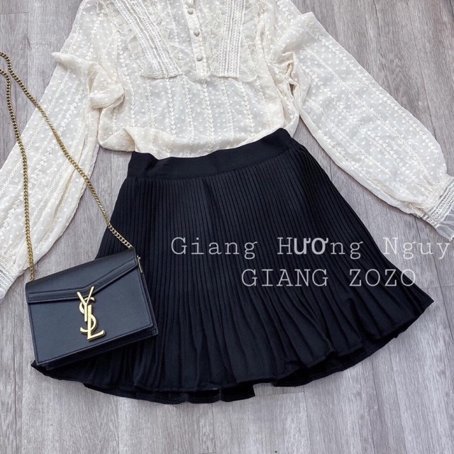 CHÂN VÁY XOÈ DẬP LY DÁNG MINI CẠP CAO CHẤT MÁT MS12010