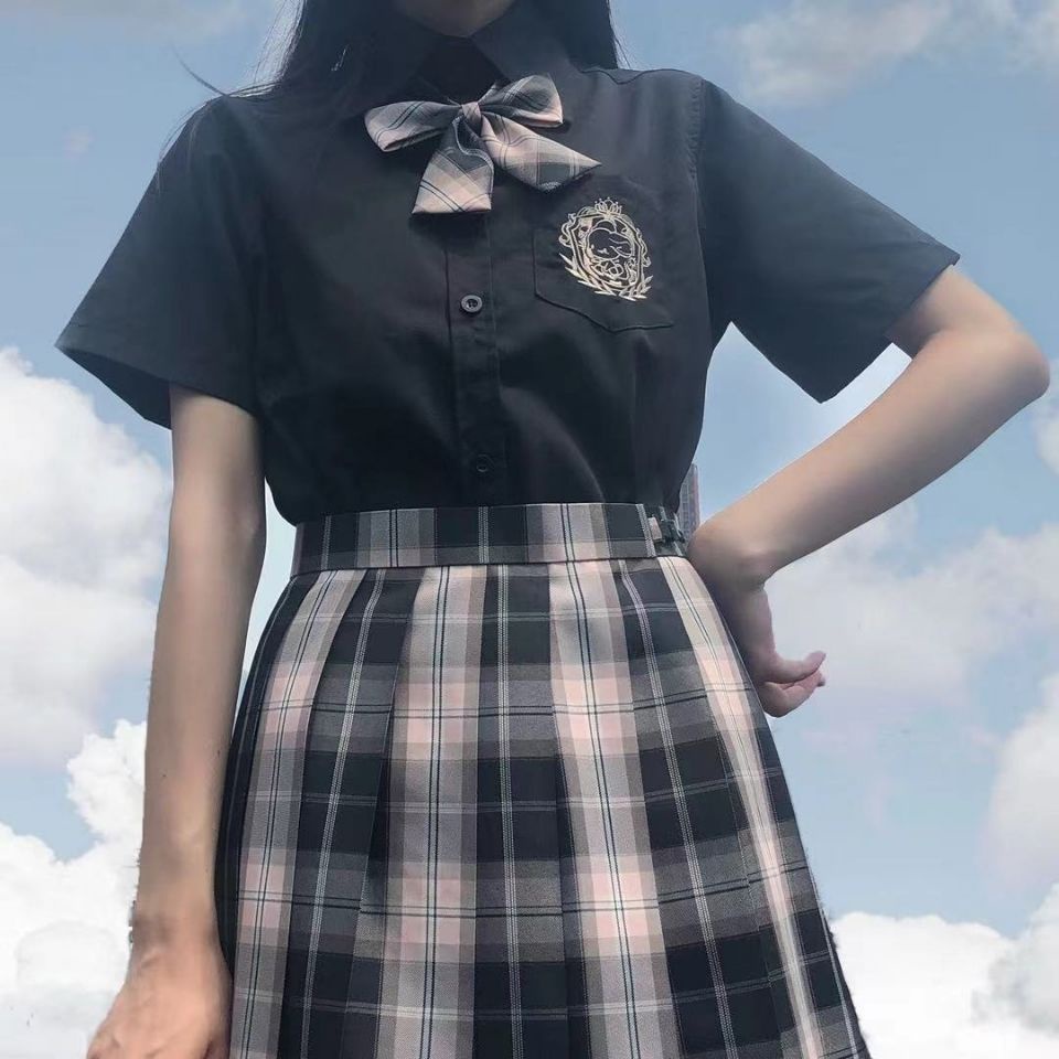 Áo blouse BL tay dài/ngắn đồng phục Seifuku túi thêu bé chuột