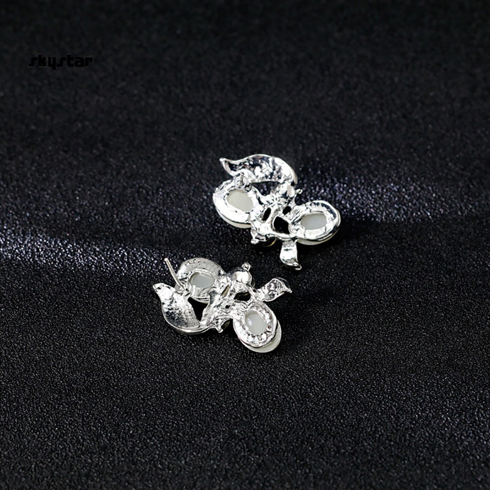 Bộ Vòng cổ + Bông Tai Đính Đá &amp; Ngọc Trai Giả Thời Trang Cho Nữ