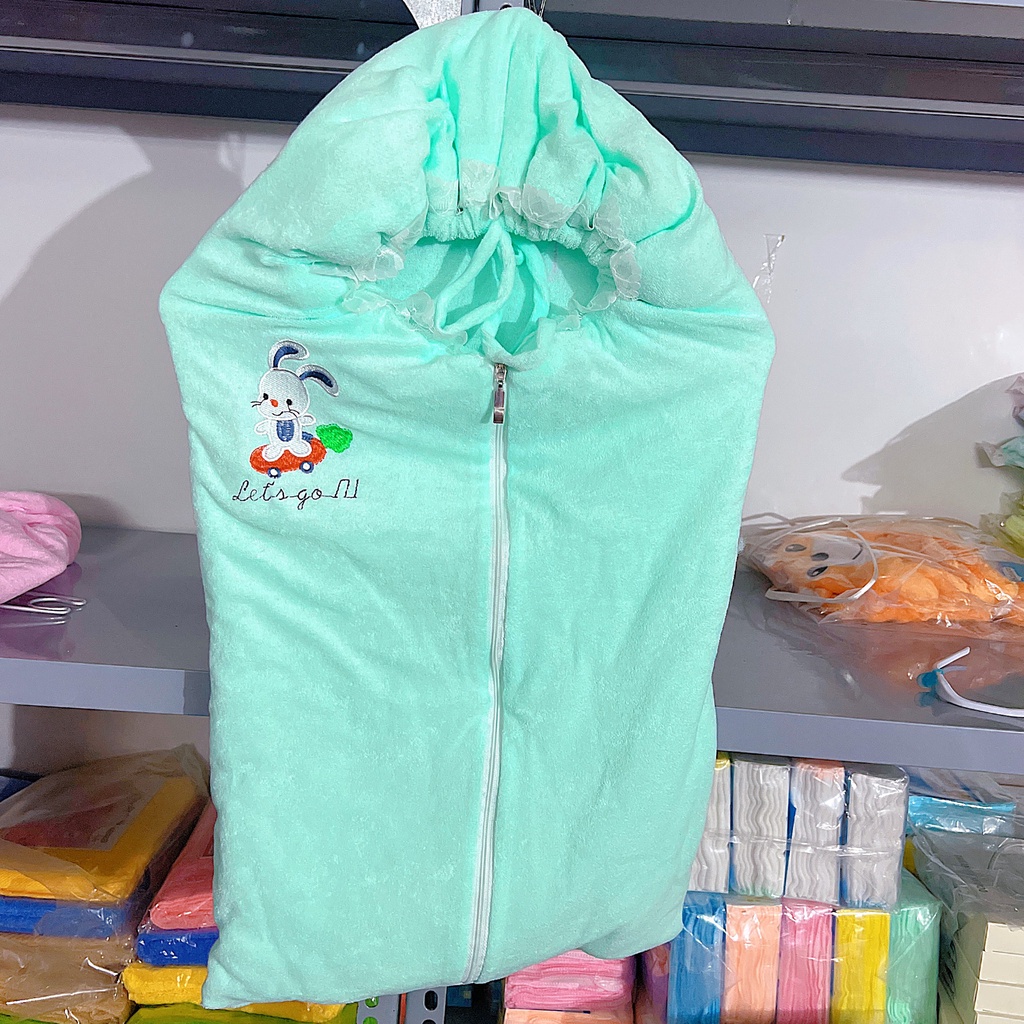 Khăn choàng ủ, túi ngủ có dây kéo cho bé sơ sinh từ 0-12 tháng