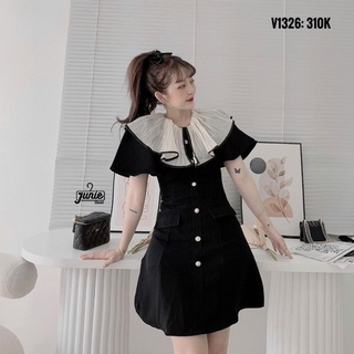 [Shop bigsize nữ 50kg đến 90kg] Đầm cổ xoè dáng chữ A - DA777