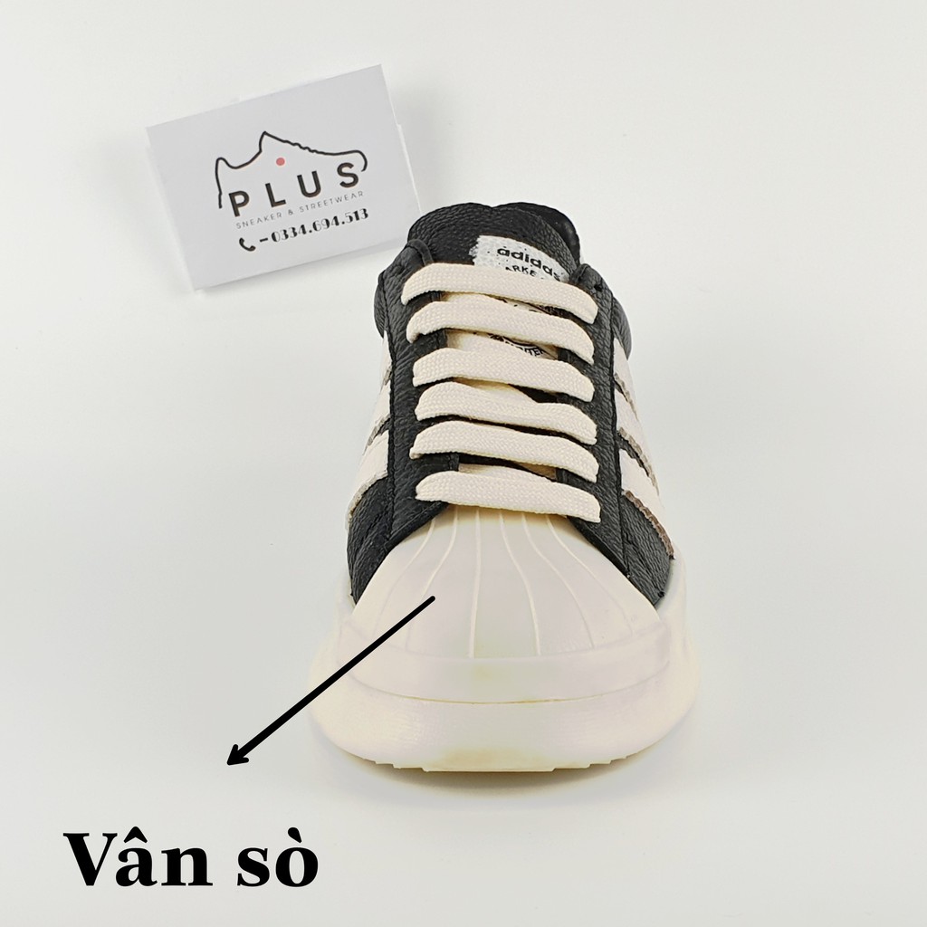 Giày thể thao sneaker 𝐀𝐃𝐈𝐃𝐀𝐒 𝐒𝐎 - thân giày da đế cao su đúc liền - cổ thấp đế cao 5cm - màu sắc đen phối trắng |