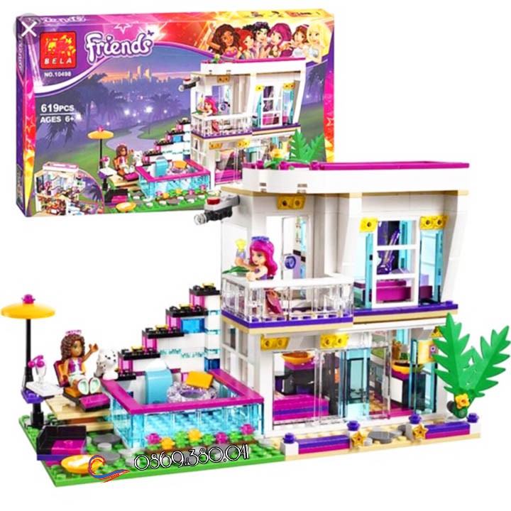 Bộ lego Friends bela 10498/ lepin 01064/ Sx3008 / Tenma 3013 Biệt thự friend liv