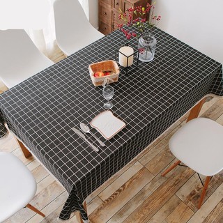 KHĂN TRẢI BÀN LAN DECOR TB286 HỌA TIẾT KẺ Ô VUÔNG ĐEN TRẢI BÀN QUÁN ĂN, QUÁN CAFE
