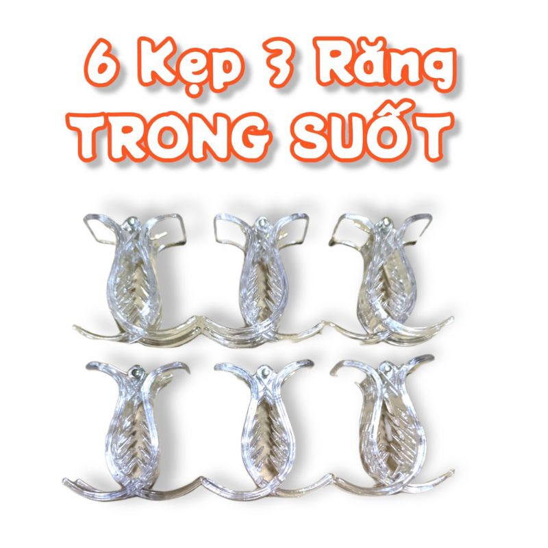 Sét 12 kẹp tóc càng cua nữ:3 răng-5 răng nhiều màu