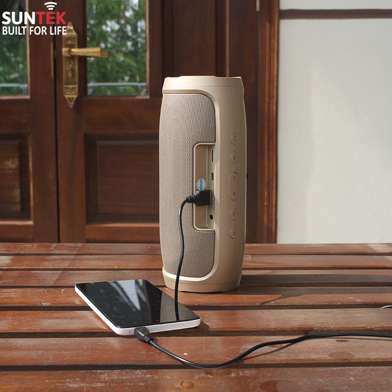 [XẢ KHO] Loa Bluetooth Không Dây SUNTEK H14 (Vàng) - Công suất 8W với 2 loa chính và 1 loa Bass Passive Radiator