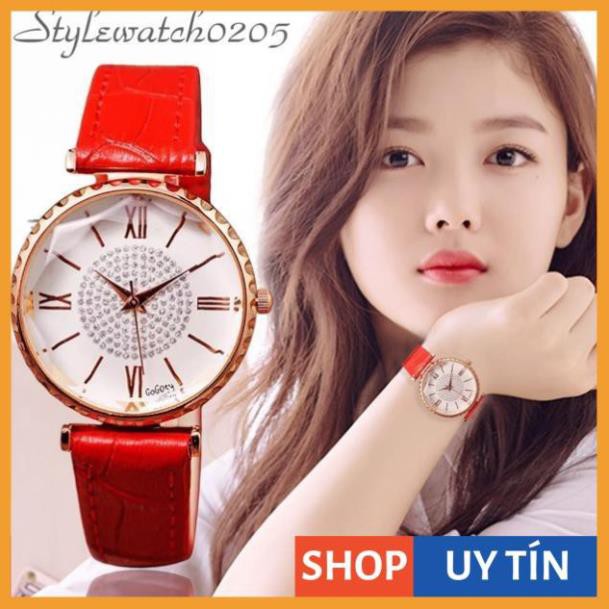 [Hàng Cao Cấp] - Đồng hồ nữ Gogoey chính hãng mặt vát 3d đính đá lấp lánh | BigBuy360 - bigbuy360.vn