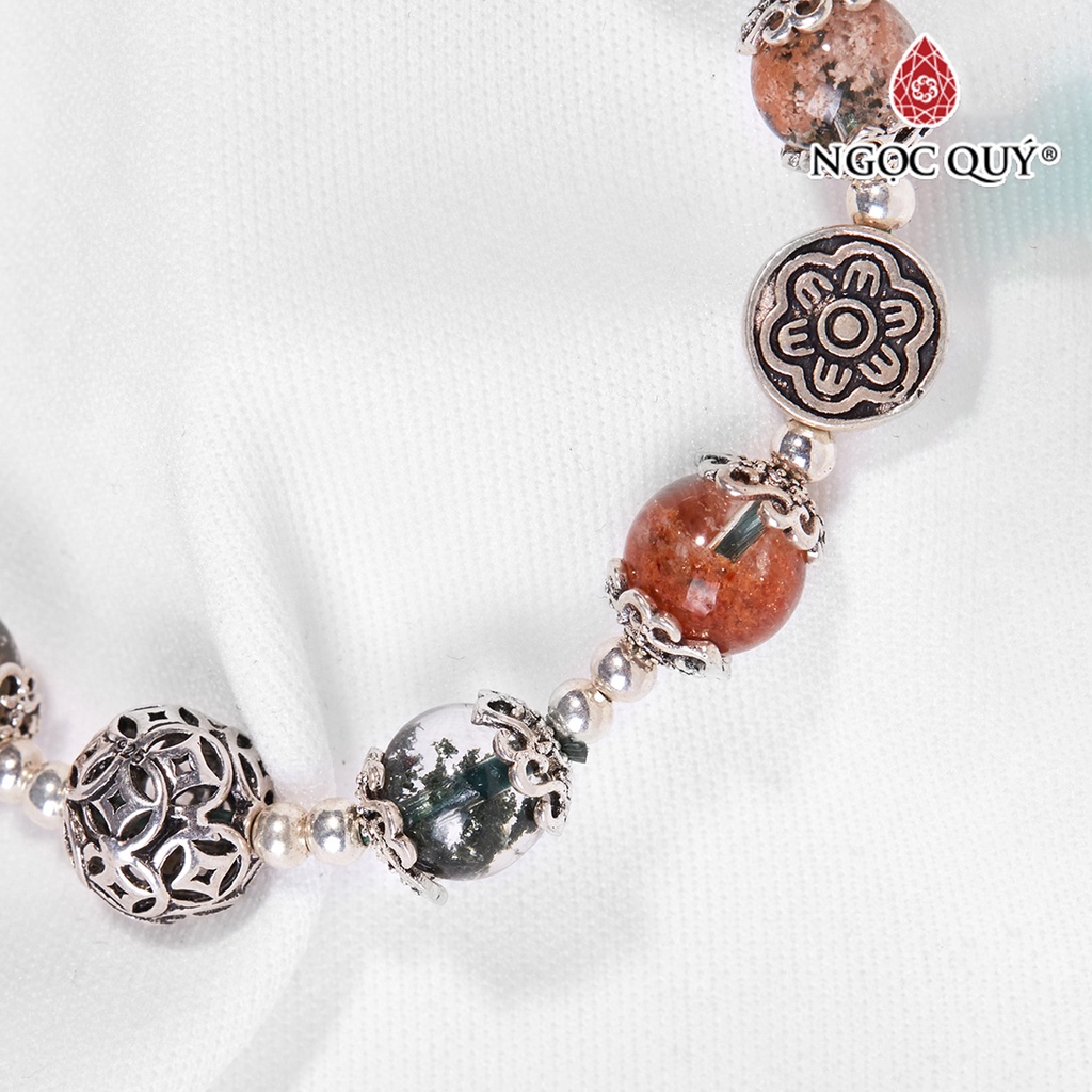 Vòng tay TA ưu linh đa sắc charm bạc - Ngọc Quý