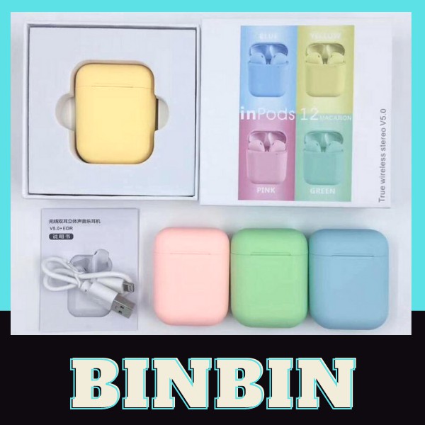 Tai Nghe Bluetooth i12 TWS 5.0 Tai Nghe Không Dây INPODS i12 Chuẩn HIFI Cảm Biến Vân Tay Cho IOS And