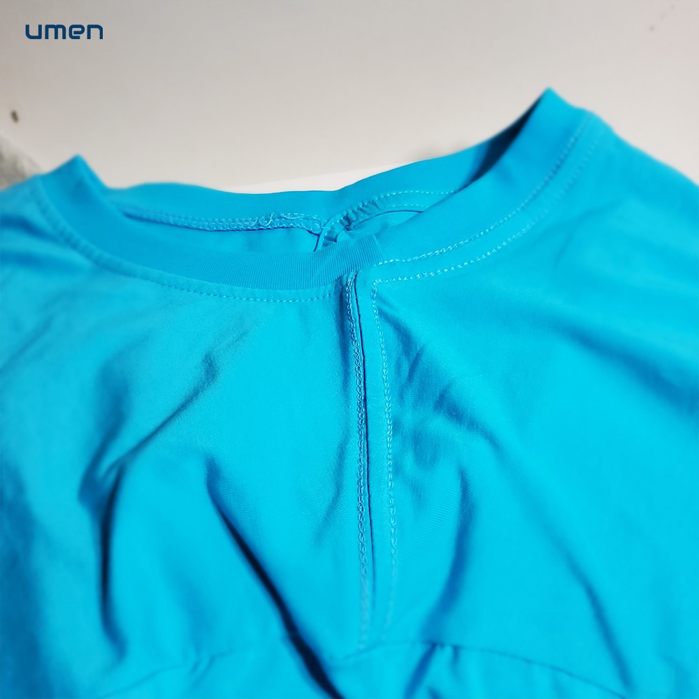 Áo thun basic nam màu xanh biển cổ tròn tay ngắn UMEN vải cotton co giãn, thoáng mát | BigBuy360 - bigbuy360.vn