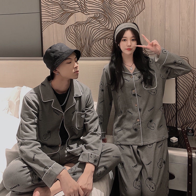 Bộ đồ ngủ nam nữ chú chó Snoopy chất cotton xịn loại 1 siêu thoáng và thoải mái