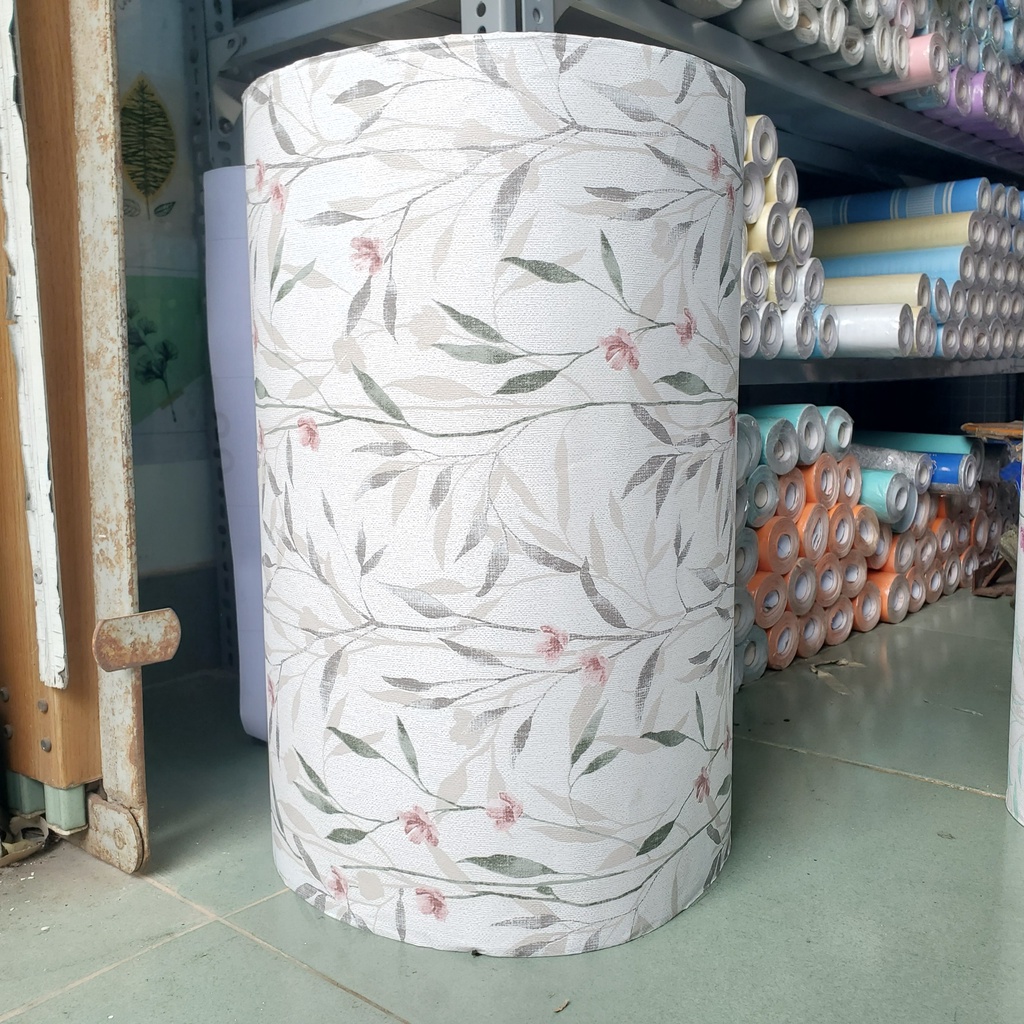 Decal giấy dán tường HOA NHÍ LÁ XÁM khổ 45cm keo sẵn