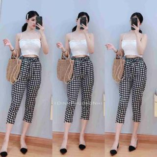Quần baggy đũi kẻ caro