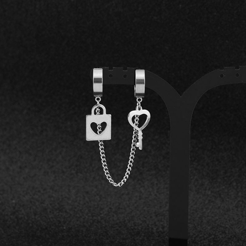 Khuyên tai dạng chuỗi xích bằng thép không gỉ thời trang cho nam và nữ